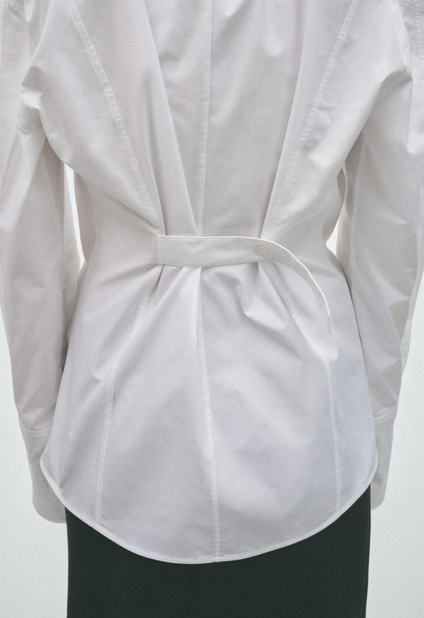 H&M - Poplin hourglass shirt - white