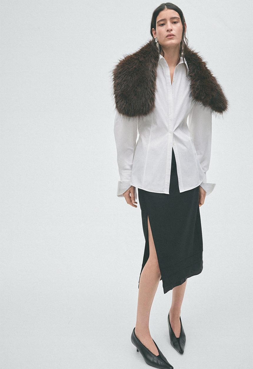 H&M - Poplin hourglass shirt - white