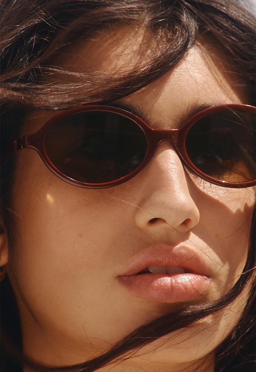 H&M - Oval sunglasses - burgundy
