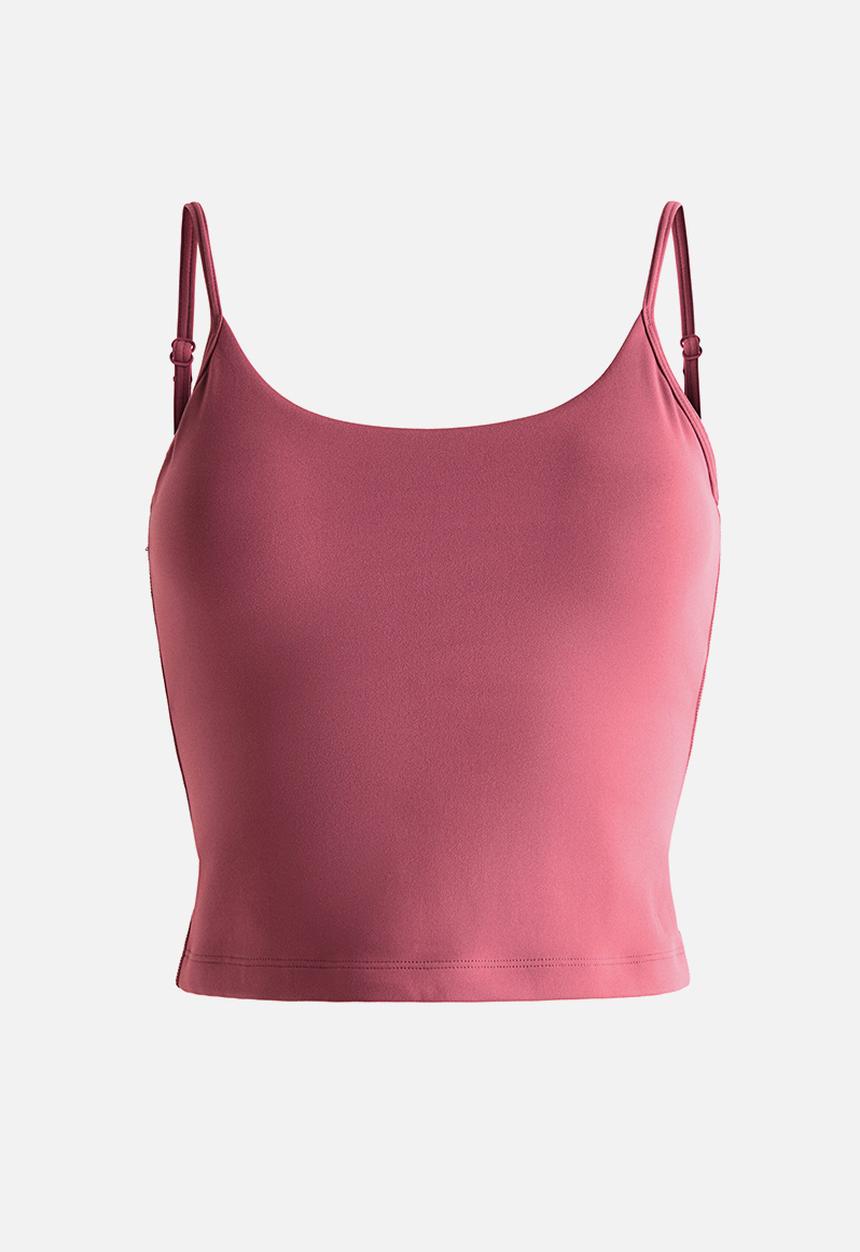 H&M - Integral-bra sports strappy top with softmove? - light maroon