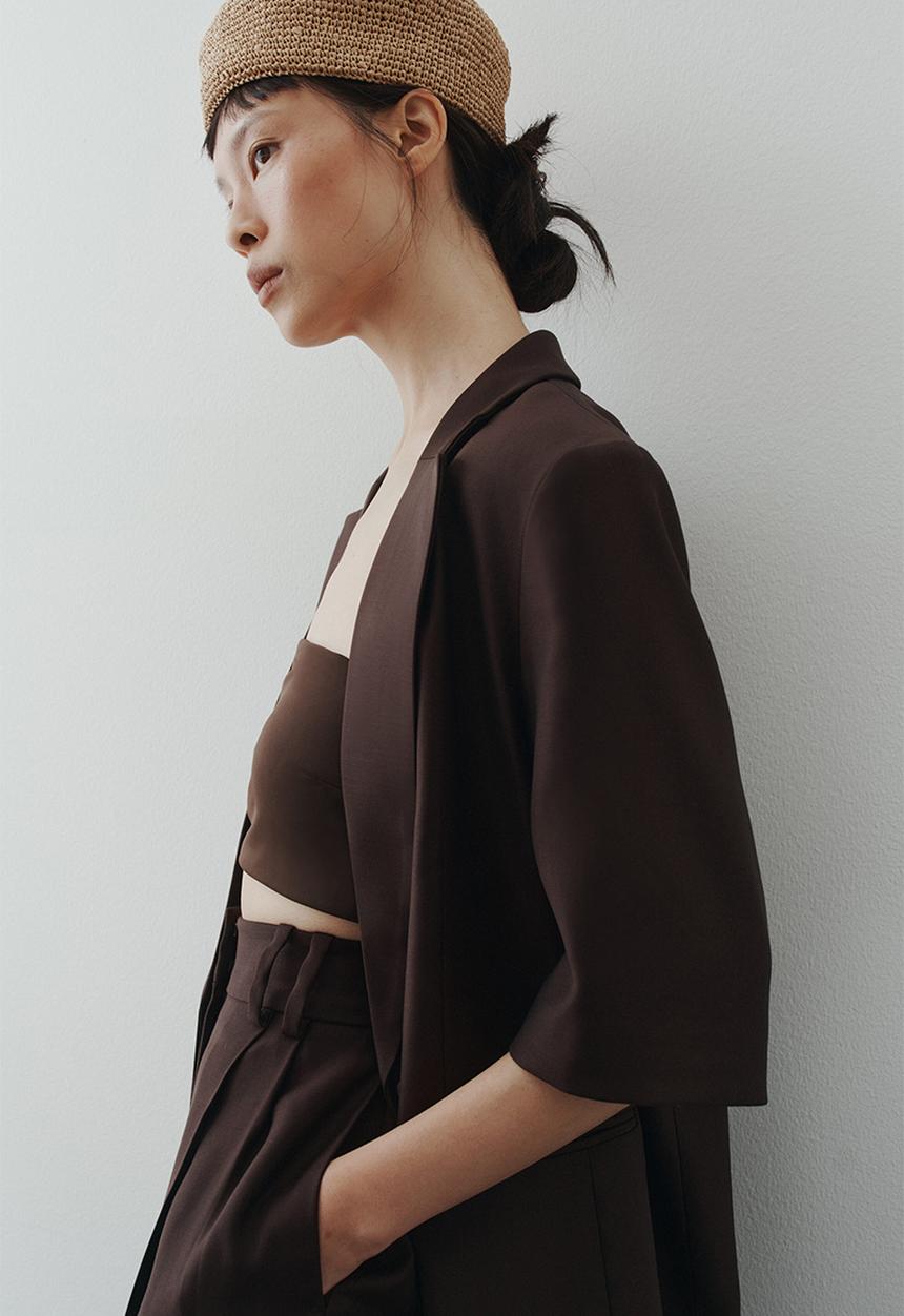 H&M - Short-sleeved blazer - dark brown