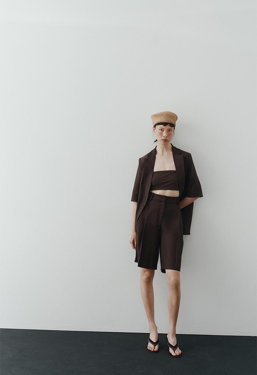 H&M - Short-sleeved blazer - dark brown