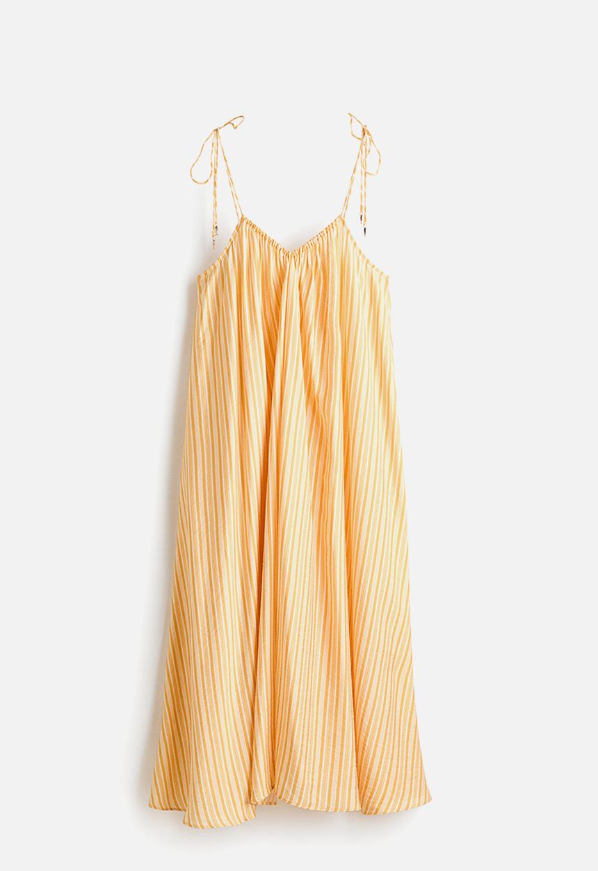H&M - Voluminous maxi dress - yellow/striped
