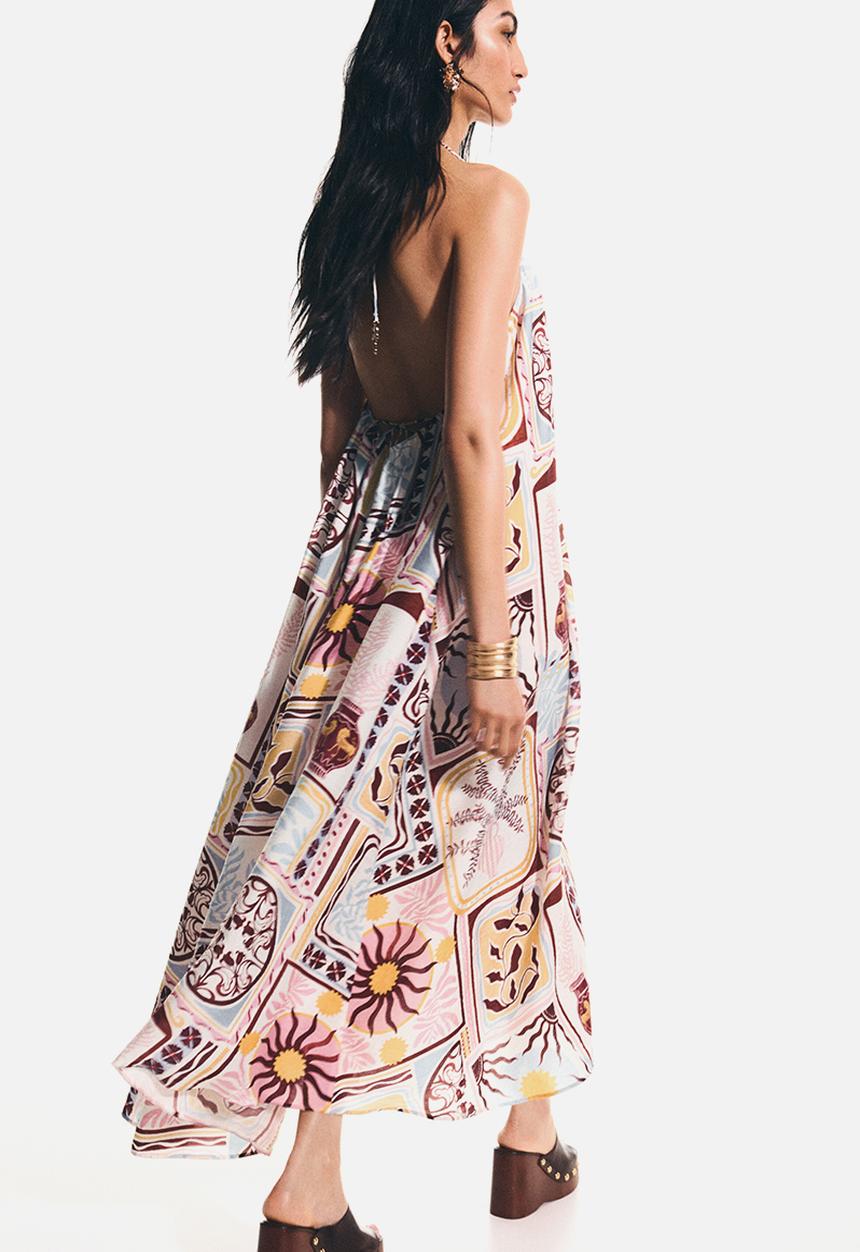 H&M - Voluminous maxi dress - cream/patterned