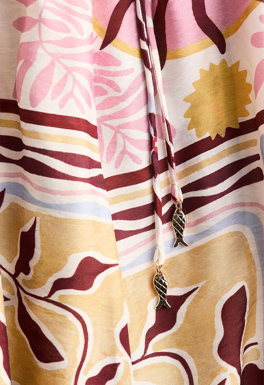 H&M - Voluminous maxi dress - cream/patterned