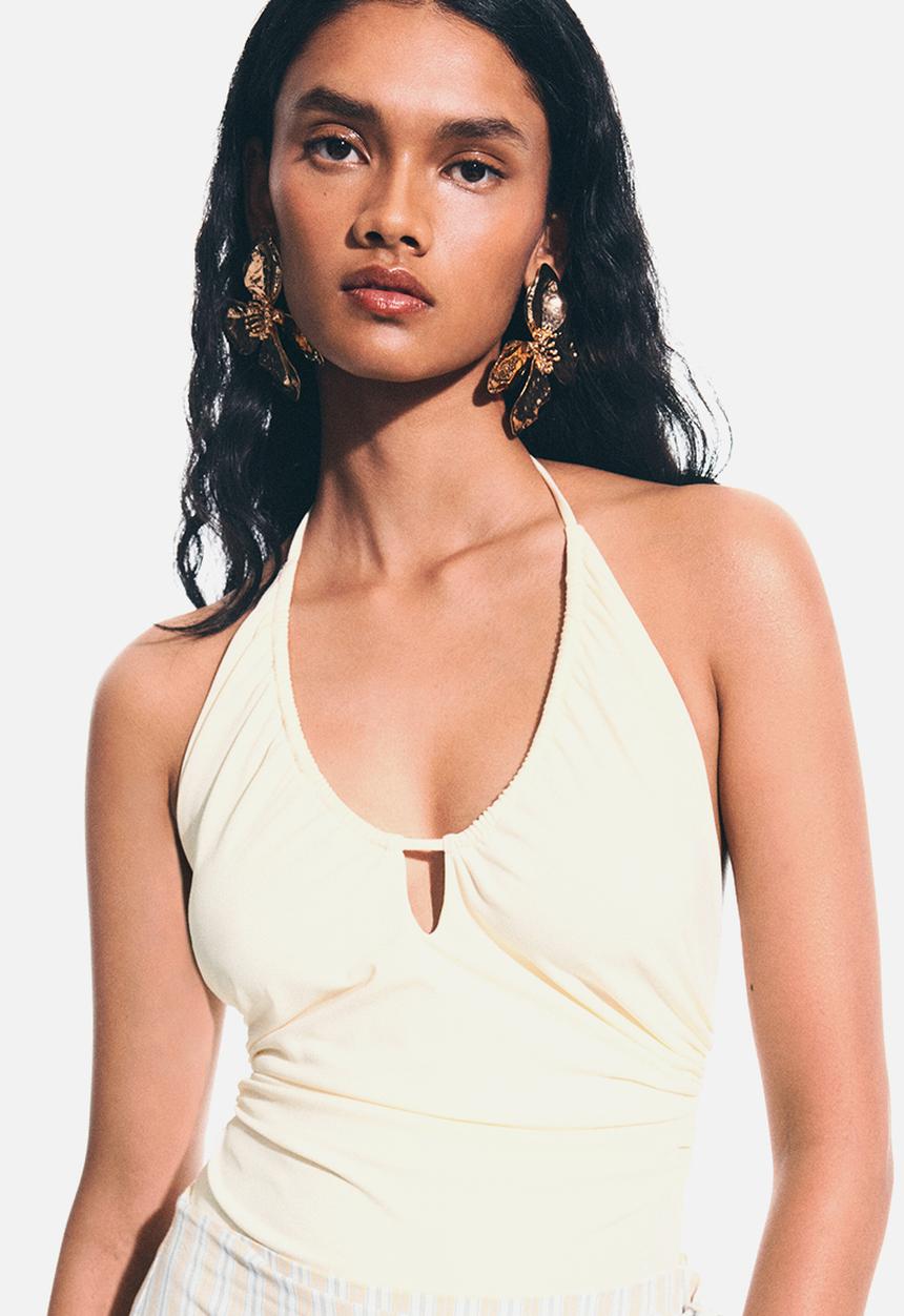H&M - Draped halterneck body - cream