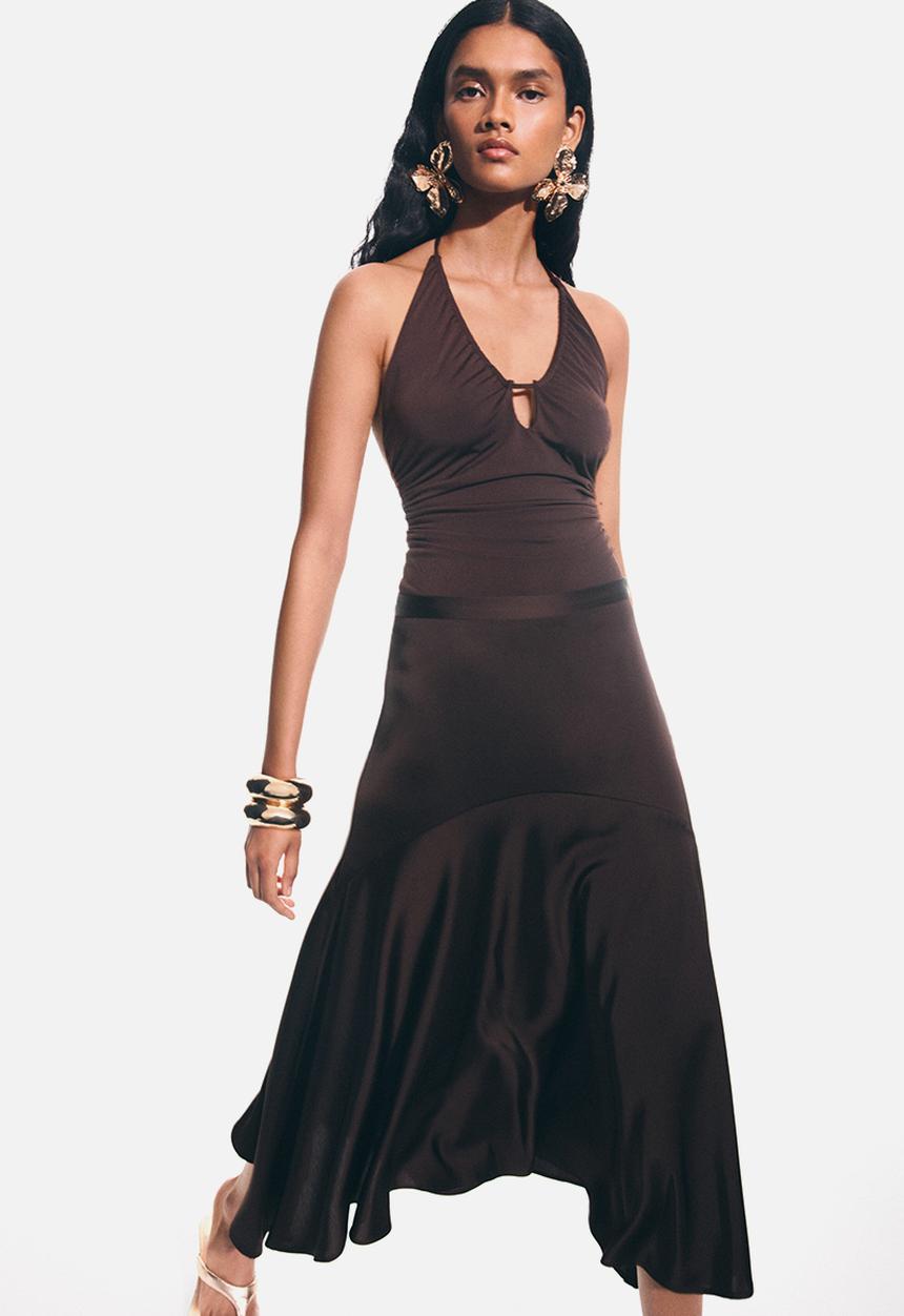 H&M - Draped halterneck body - dark brown