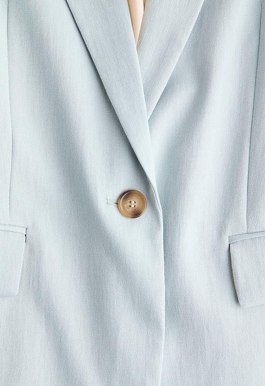 H&M - Linen-blend blazer - light turquoise