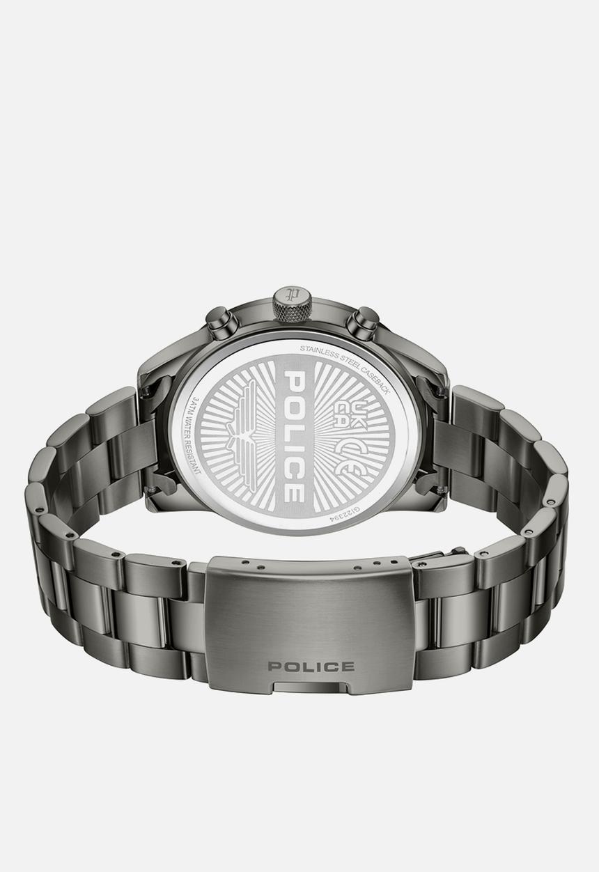 Police - Ip Black Case Gun Steel Strap - Gunmetal