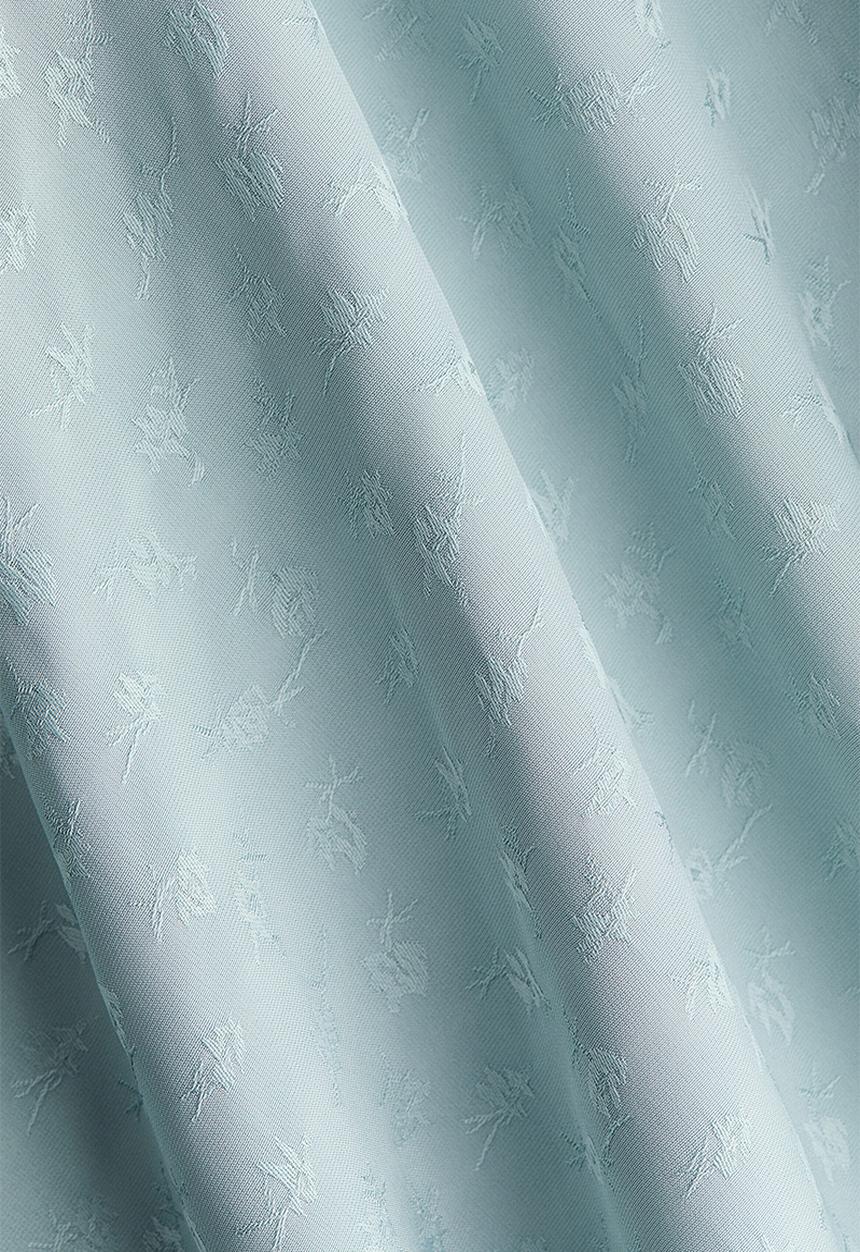 H&M - Asymmetric jacquard-weave dress - light dusty turquoise