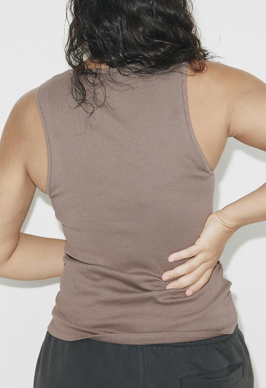 H&M - Lace-trimmed vest top - mole