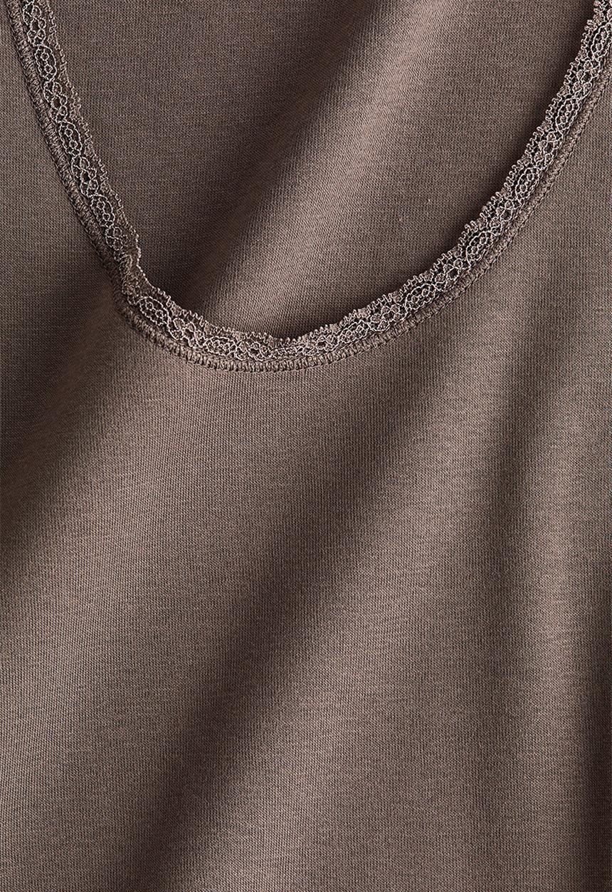 H&M - Lace-trimmed vest top - mole