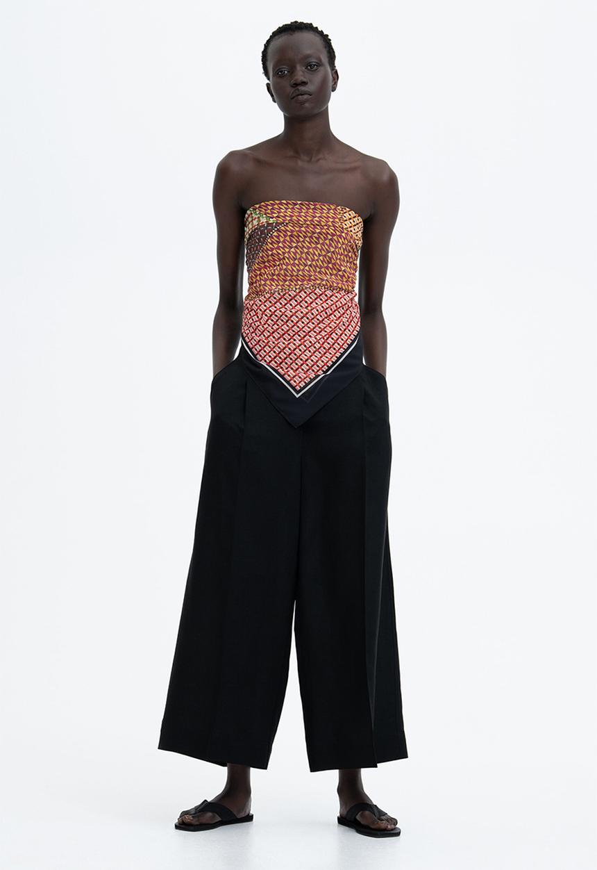 H&M - Ankle-length linen-blend trousers - black