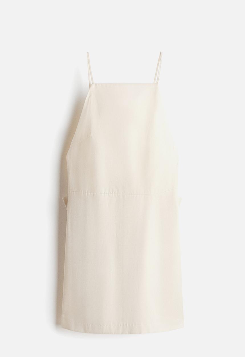 H&M - Bow-detail low-back dress - cream