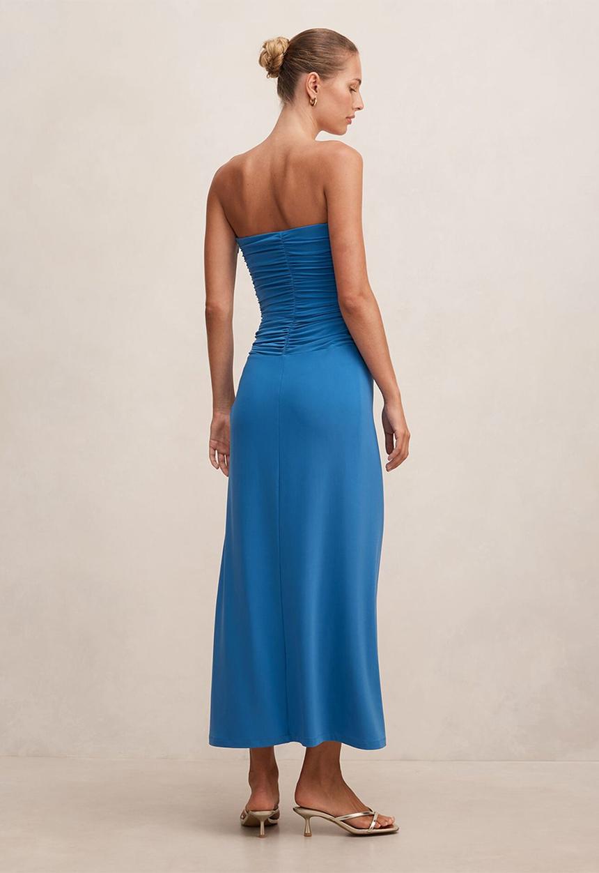 Forever New - Keely strapless jersey maxi dress in mid blue