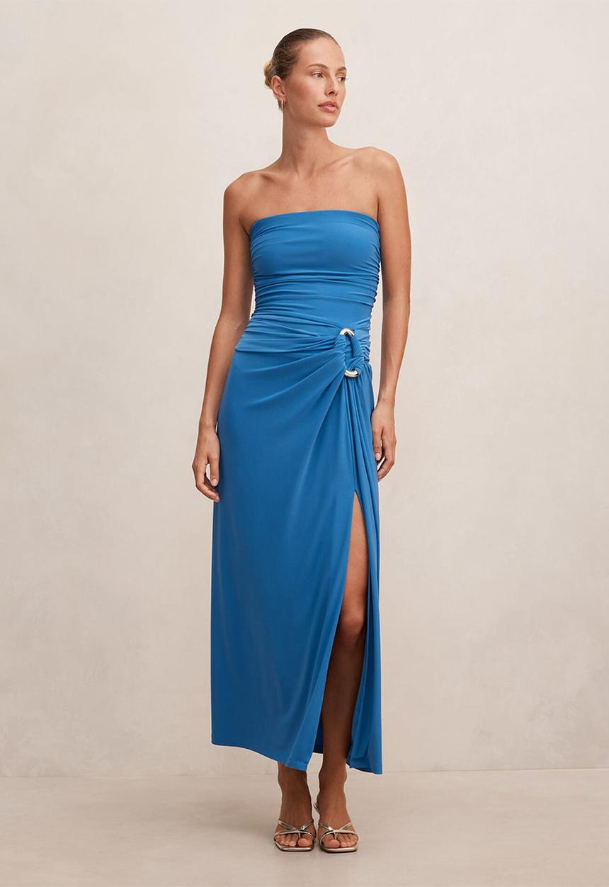 Forever New - Keely strapless jersey maxi dress in mid blue