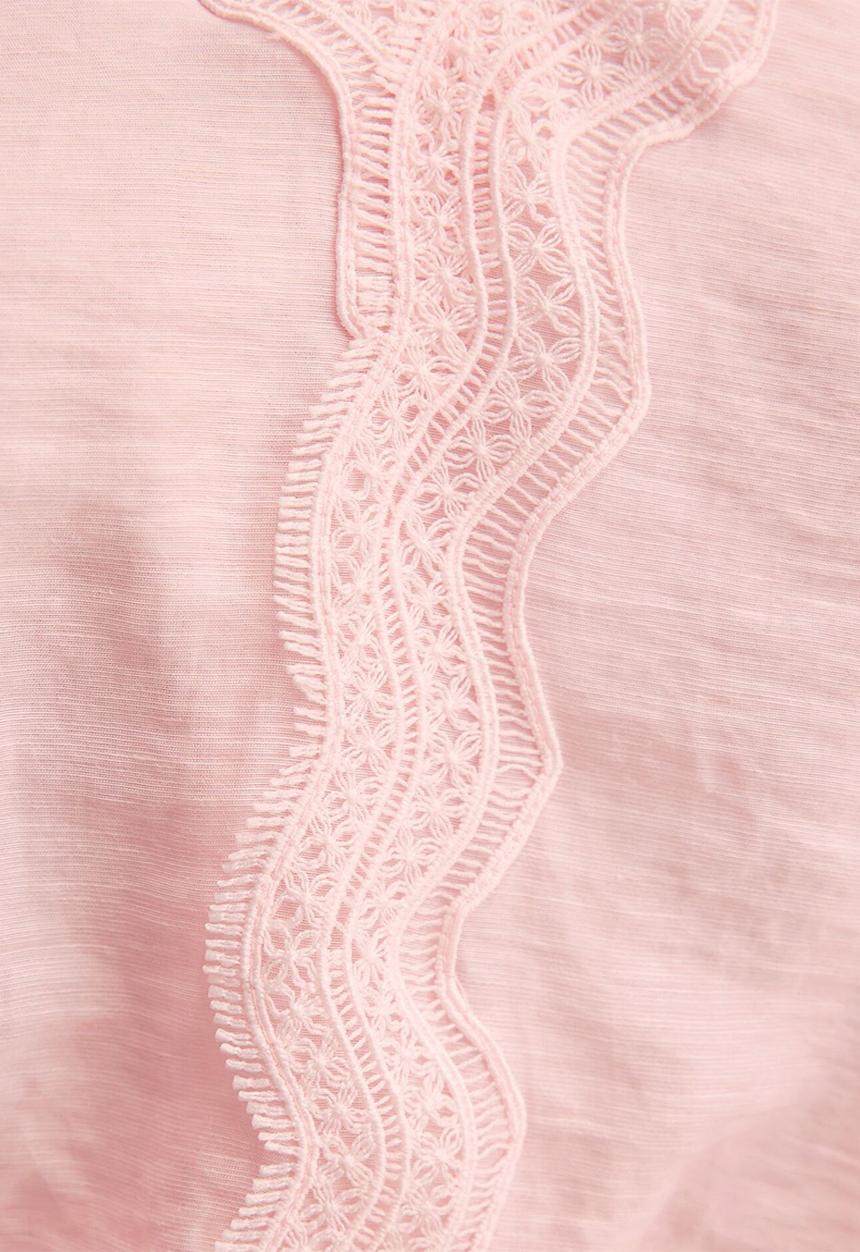 Forever New - Maeve lace tie top in primrose pink co-ord