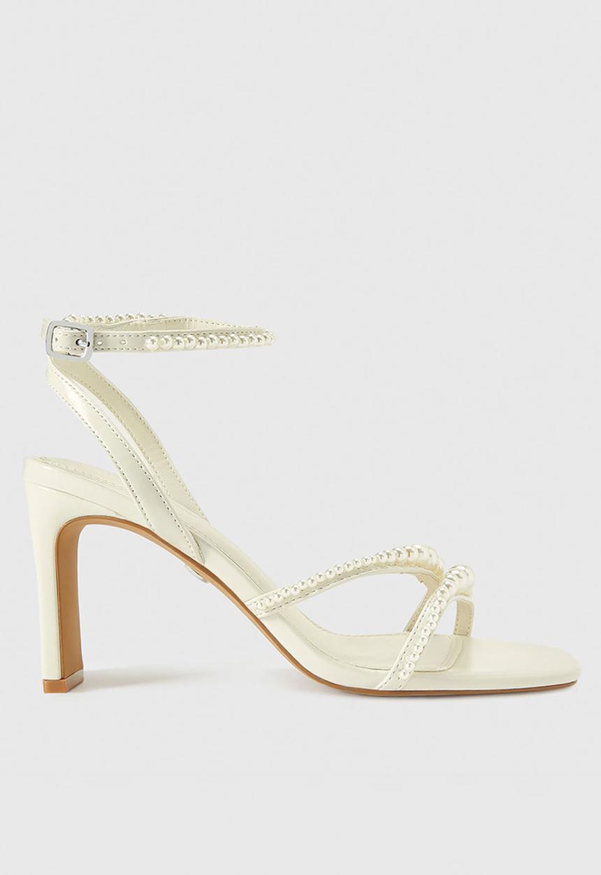 Forever New - Leighton pearl trim strappy heel in ivory