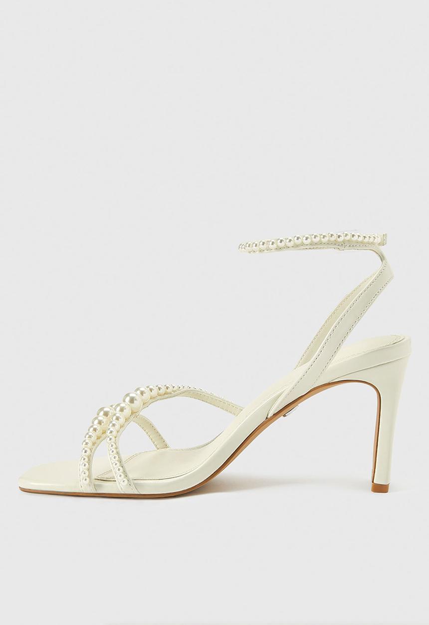 Forever New - Leighton pearl trim strappy heel in ivory