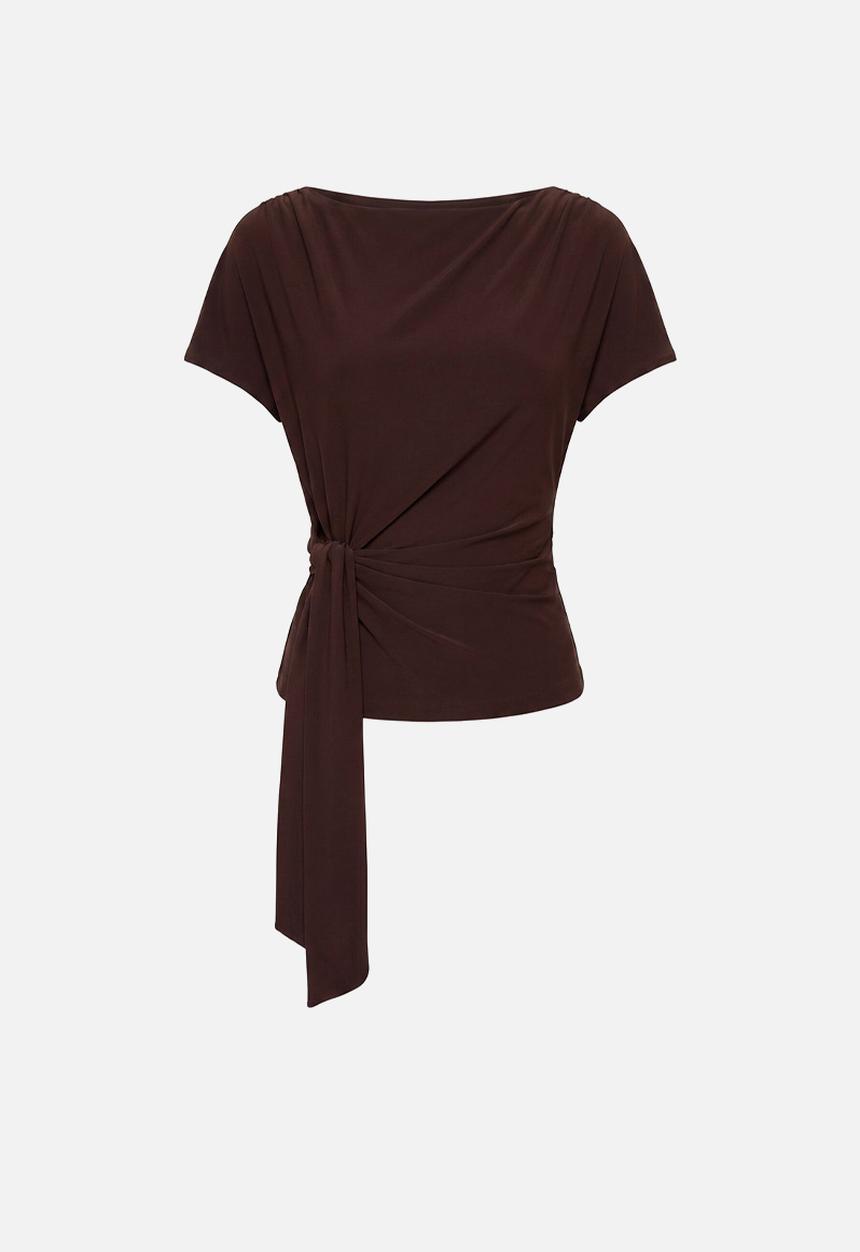 Forever New - Celine tie detail top in decadent chocolate