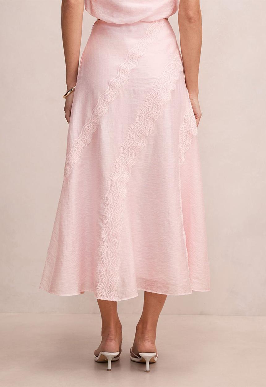 Forever New - Maeve lace detail skirt in primrose pink co-ord