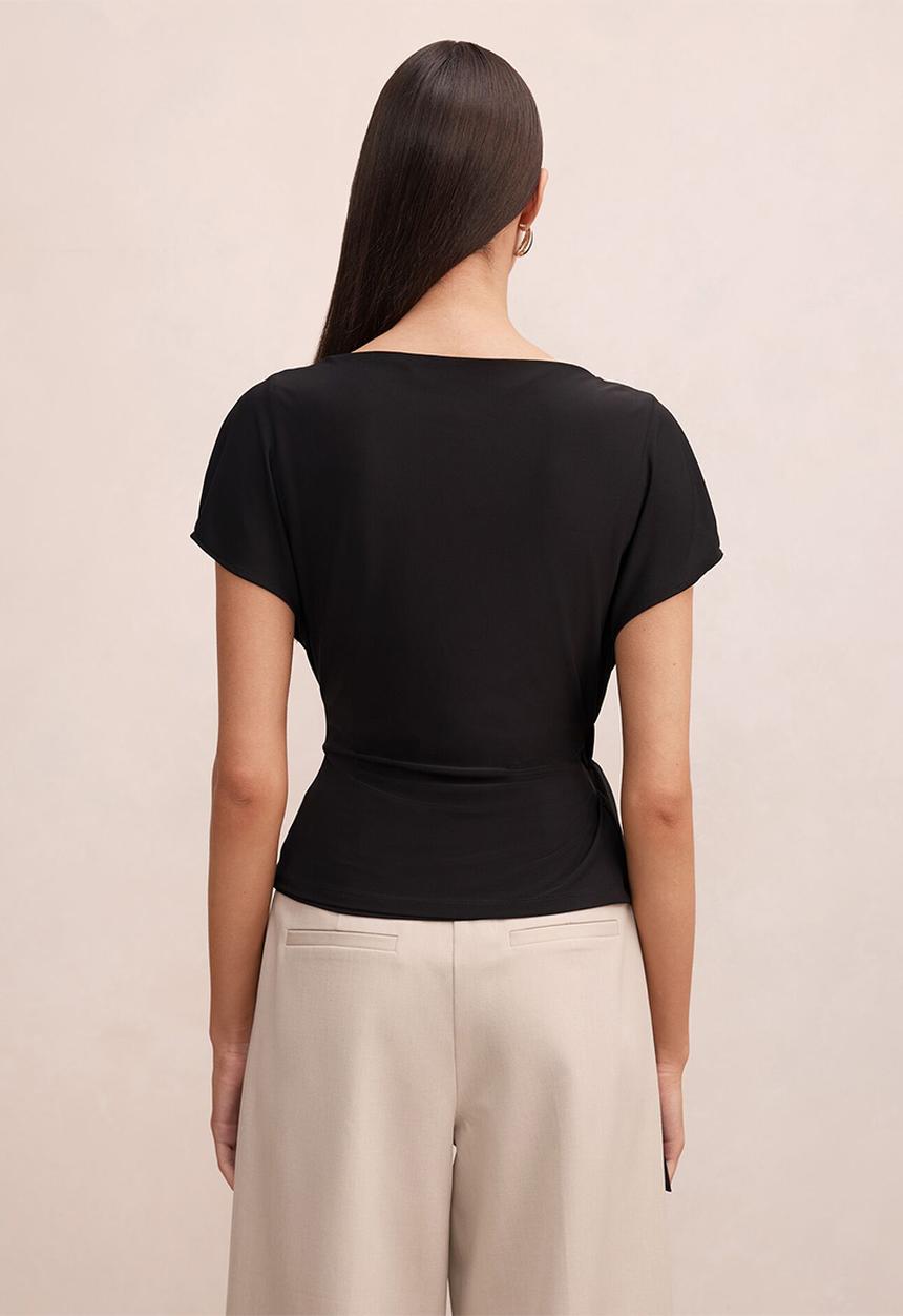Forever New - Celine tie detail top in black