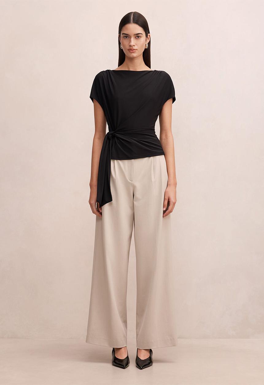 Forever New - Celine tie detail top in black
