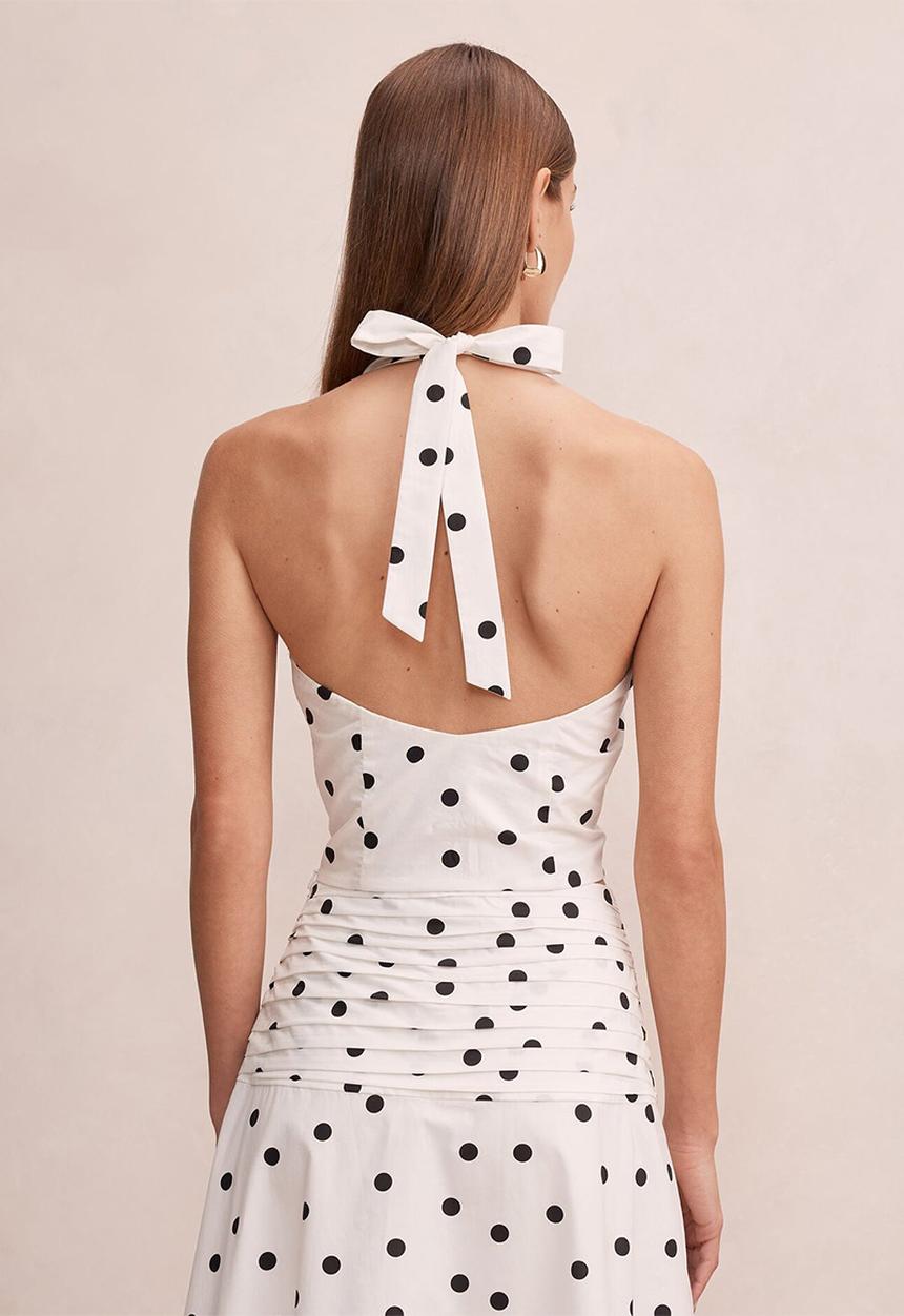 Forever New - Magnolia polka dot halter top in marseille spot co-ord