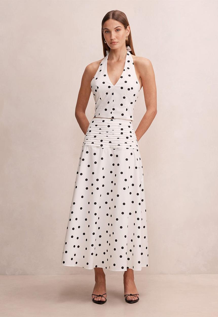 Forever New - Magnolia polka dot halter top in marseille spot co-ord