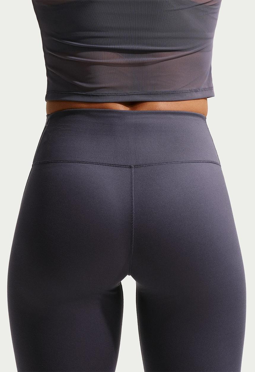 Nike - W Nk One Seamless Front High-Waisted Full-Length Leggings - Gridiron/White