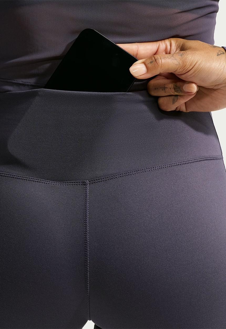 Nike - W Nk One Seamless Front High-Waisted Full-Length Leggings - Gridiron/White