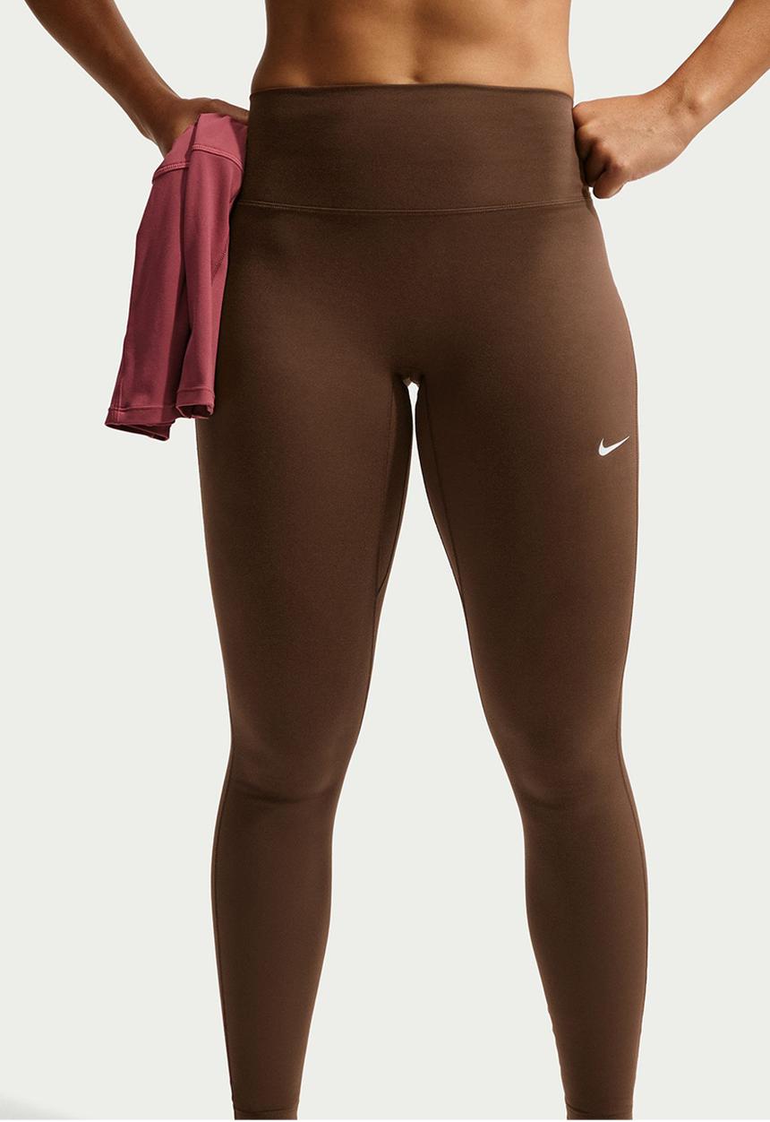 Nike - W Nk One Seamless Front High-Waisted Full-Length Leggings - Cacaowow/White
