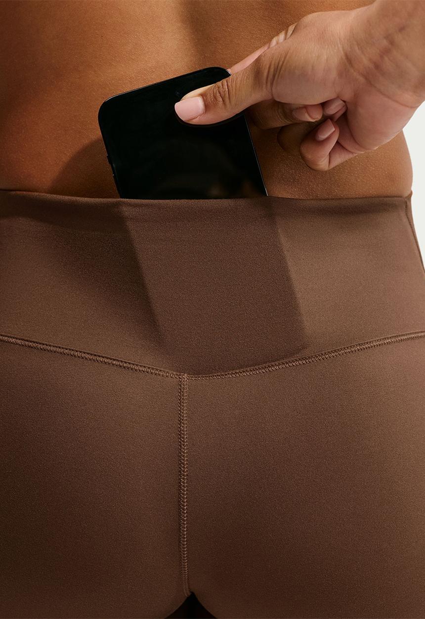 Nike - W Nk One Seamless Front High-Waisted Full-Length Leggings - Cacaowow/White