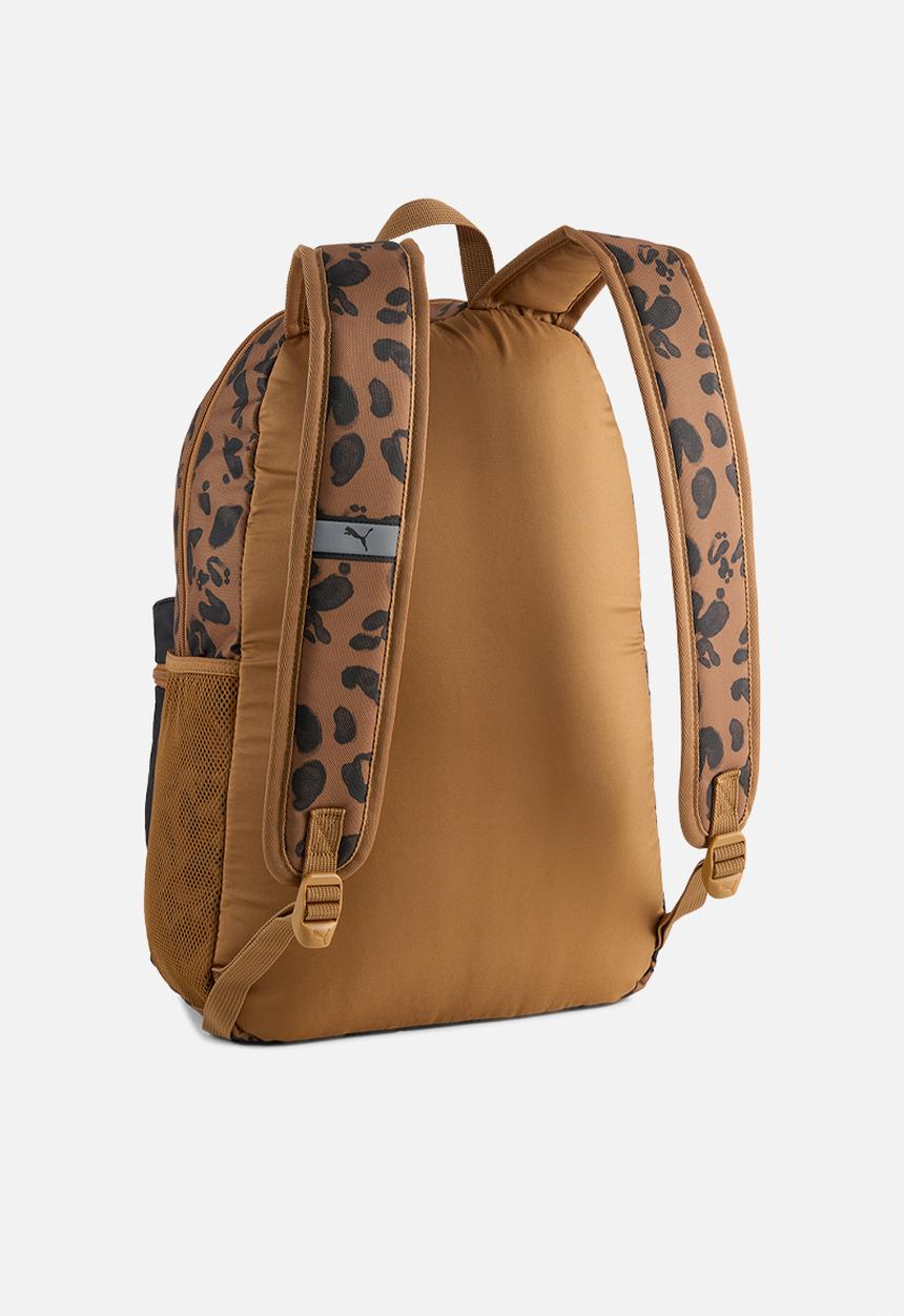 PUMA - Puma Phase Aop Backpack - Puma Black-Kona Brown-Leopard Aop