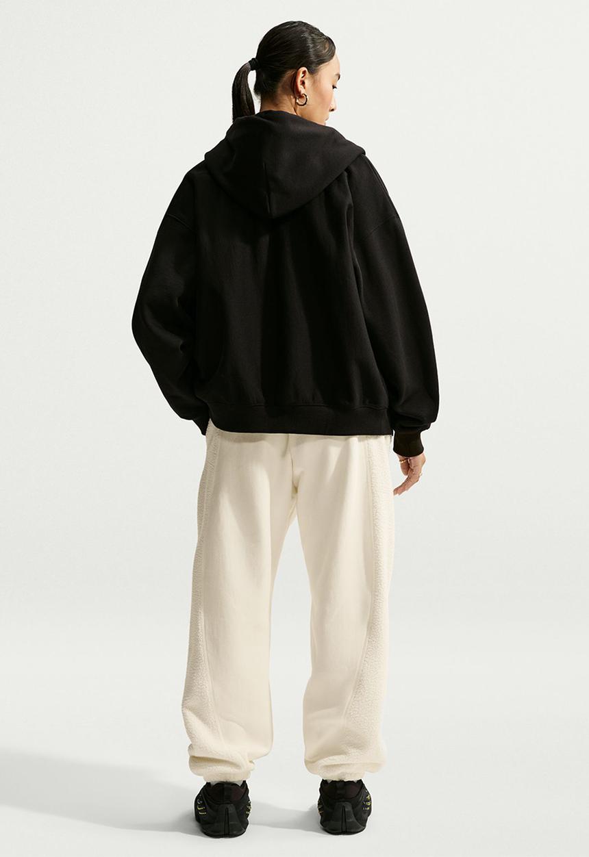Nike - W Nike Fleece Oversized High Waisted Pants - Sail/Sail/Black