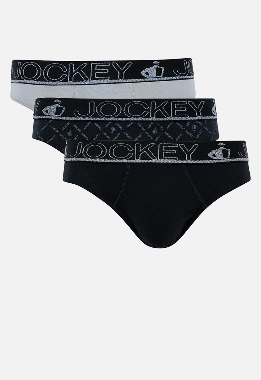 Jockey - 3Pk Hero Print Brief - Black Multi