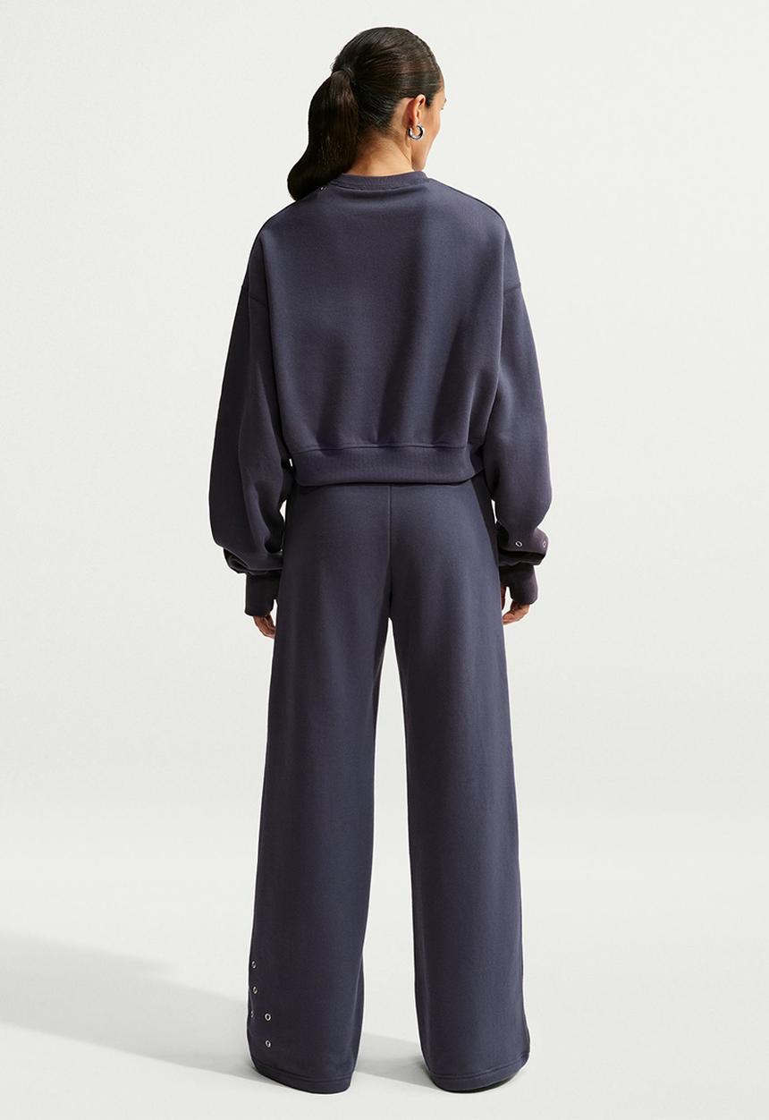 Nike - W Nike Studio Fleece Medium Weight Oversized Crop Crew - Gridiron/Sail
