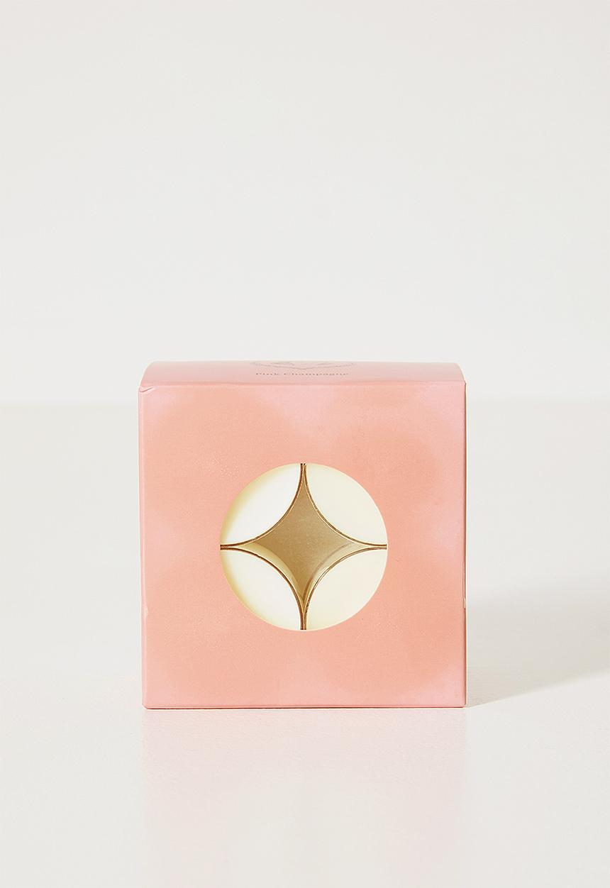 Anke Products - Pink Champagne Tealight Candle - white