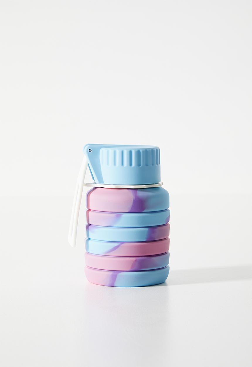 Pop Candy - Silicone foldable water bottle - blue/pink