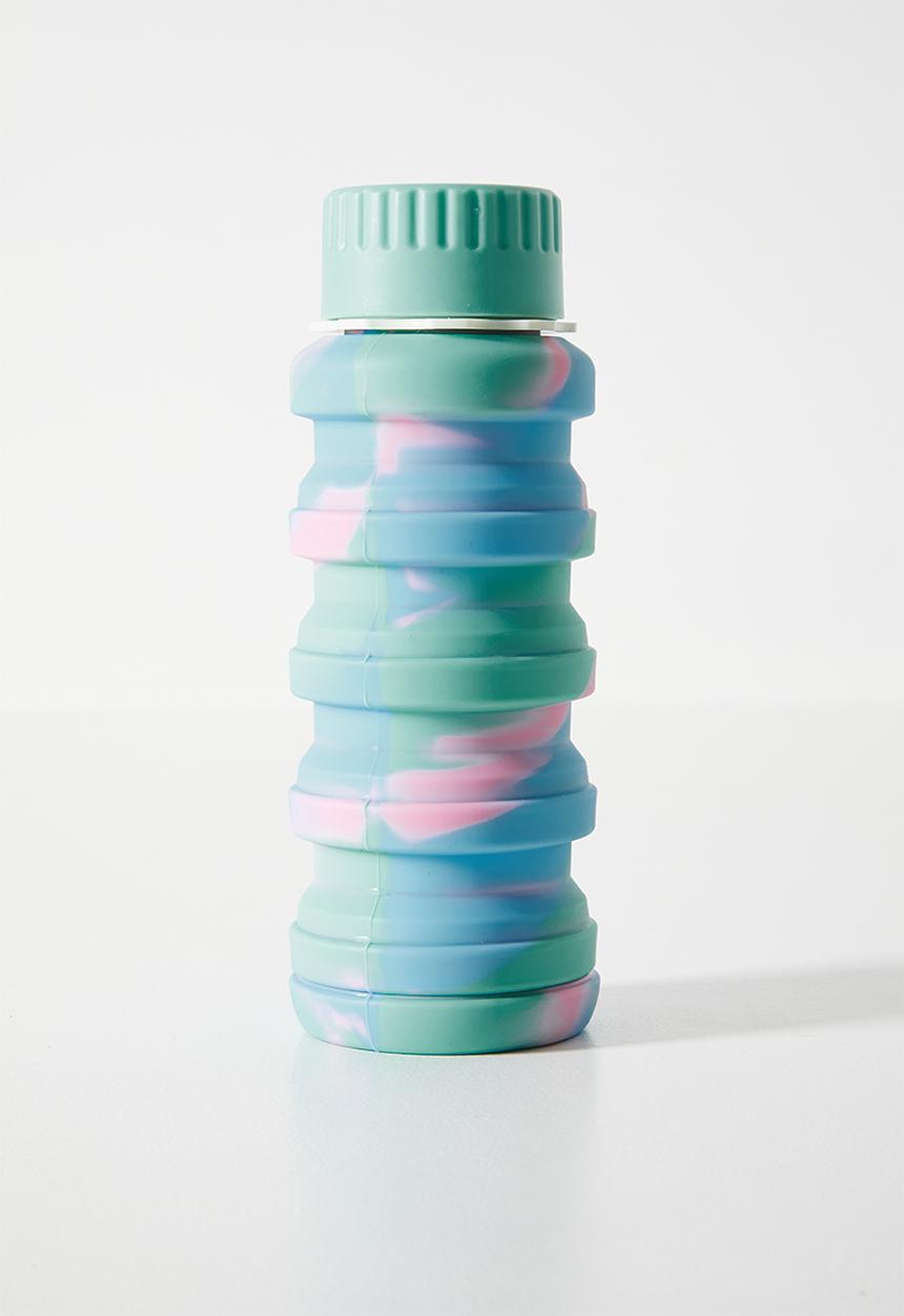 Pop Candy - Silicone foldable water bottle - green/blue
