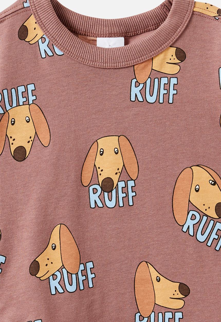 Cotton On - Baby Essential Short Sleeve Graphic Tee - Light Brown/Ruff
