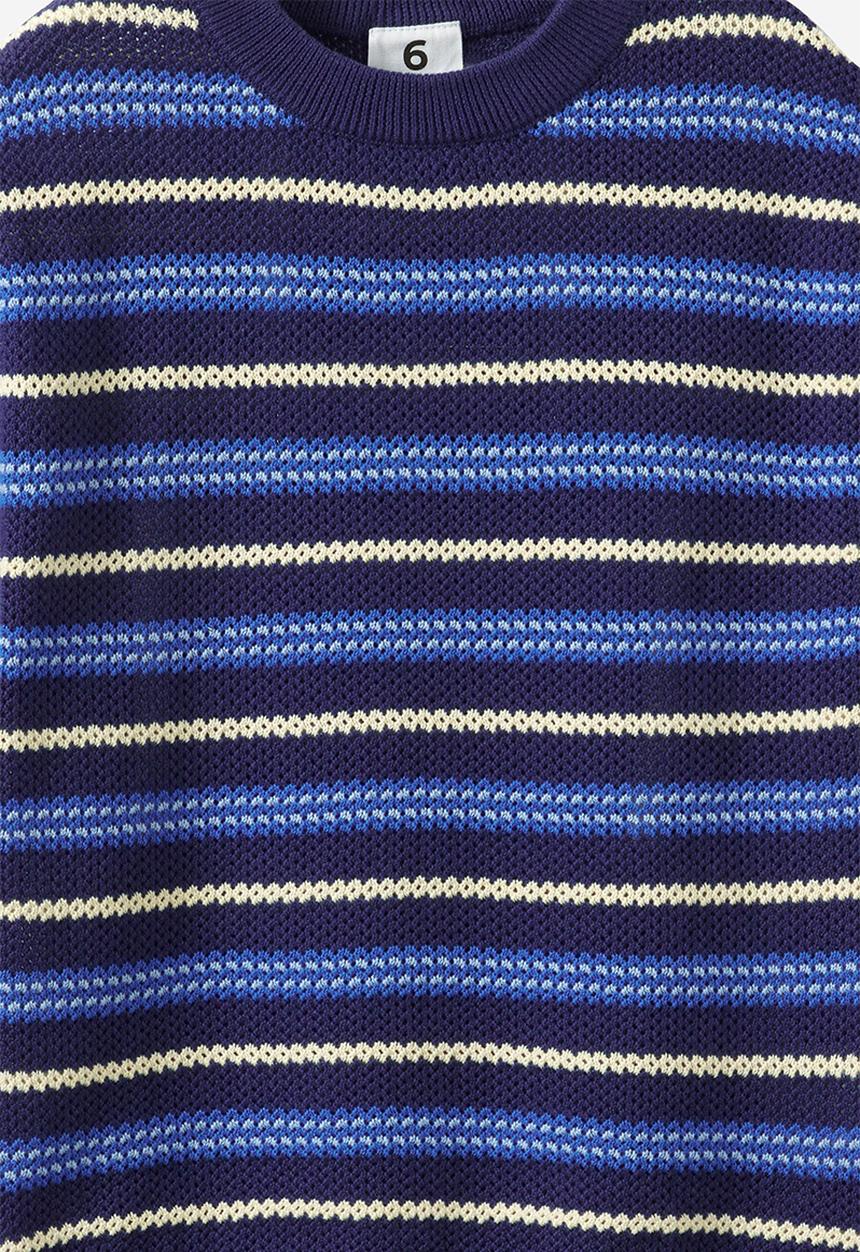 Cotton On - Oversized Knit T-shirt - Denim Navy/Cloud Blue/Baby Yellow