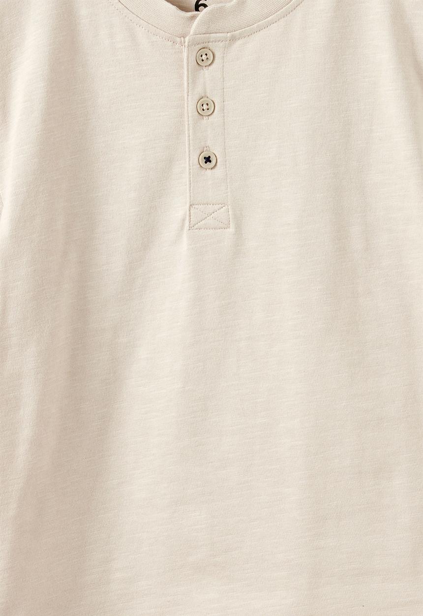 Cotton On - Slub Henley Tee - Rainy Day