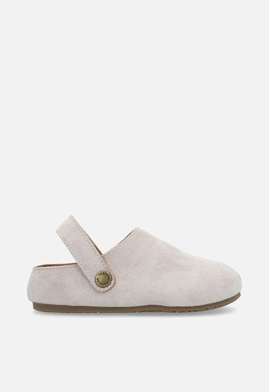 Pop Candy - Suedette mule shoes with buckle strap - grey