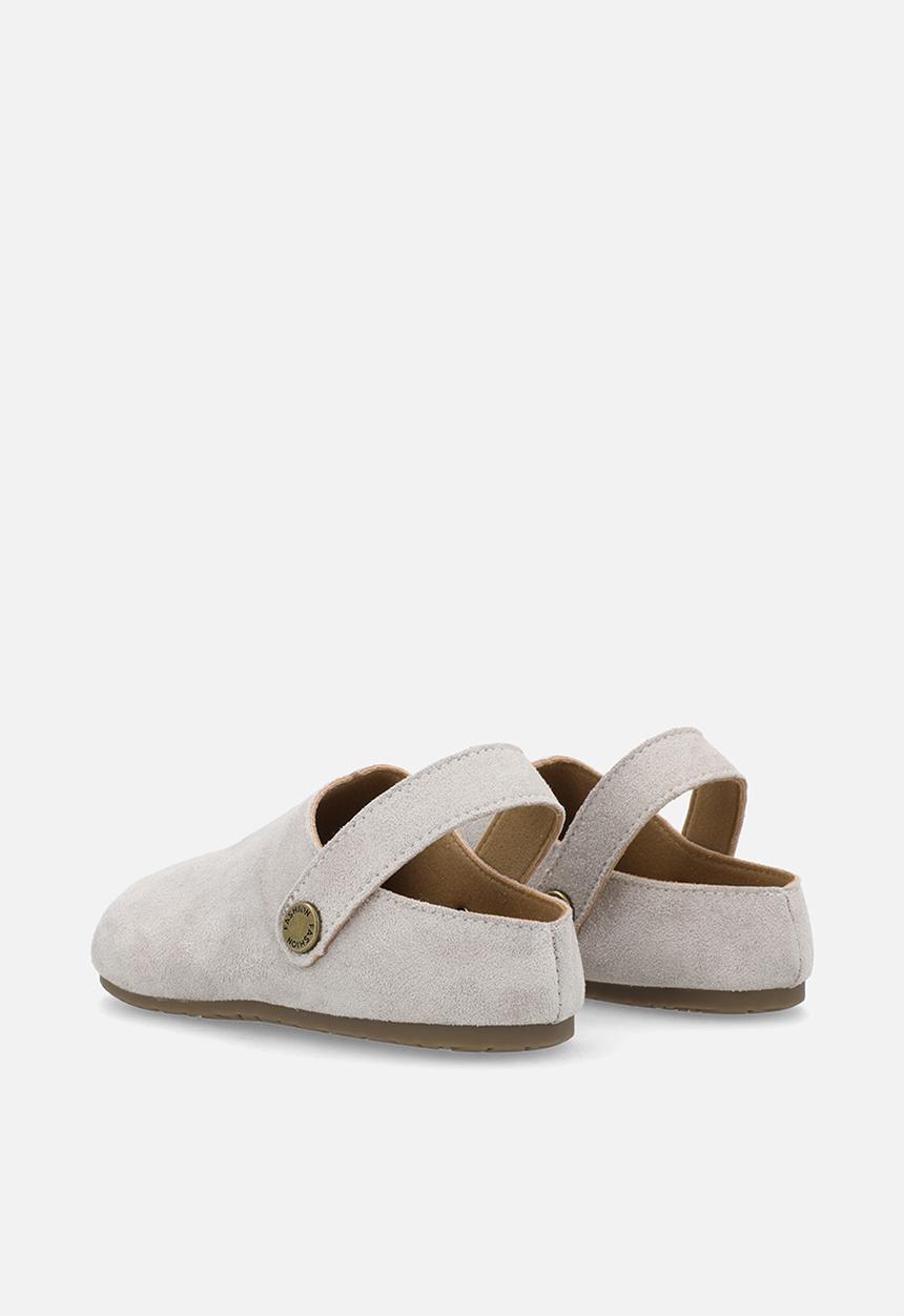 Pop Candy - Suedette mule shoes with buckle strap - grey