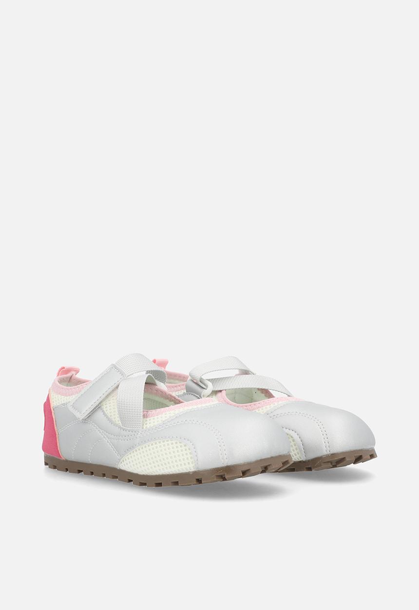 Pop Candy - Sporty Mary Janes with hook and loop closure - silver & pink