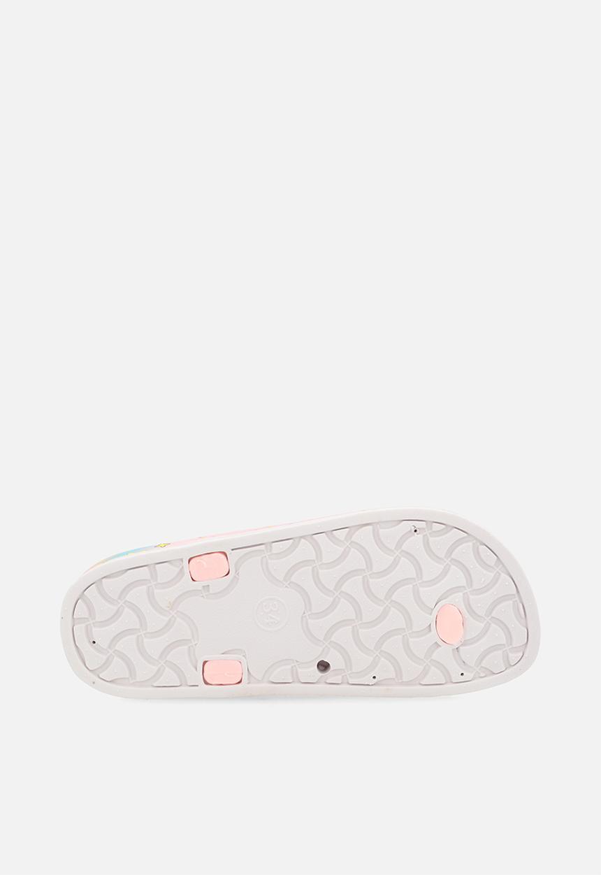 Pop Candy - Unicorn graphic platform flip flops - pink/multi