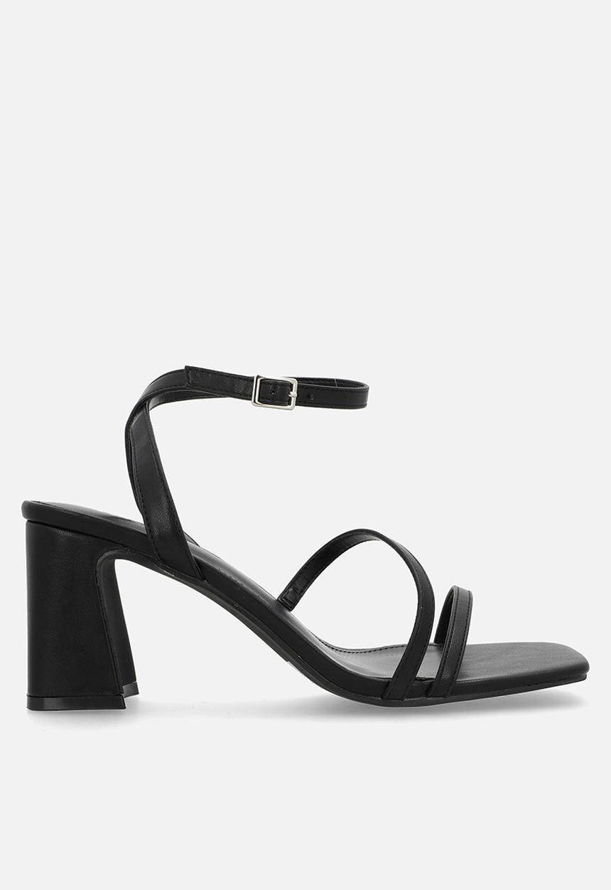 Raid London - Vina block heel ankle strap - black