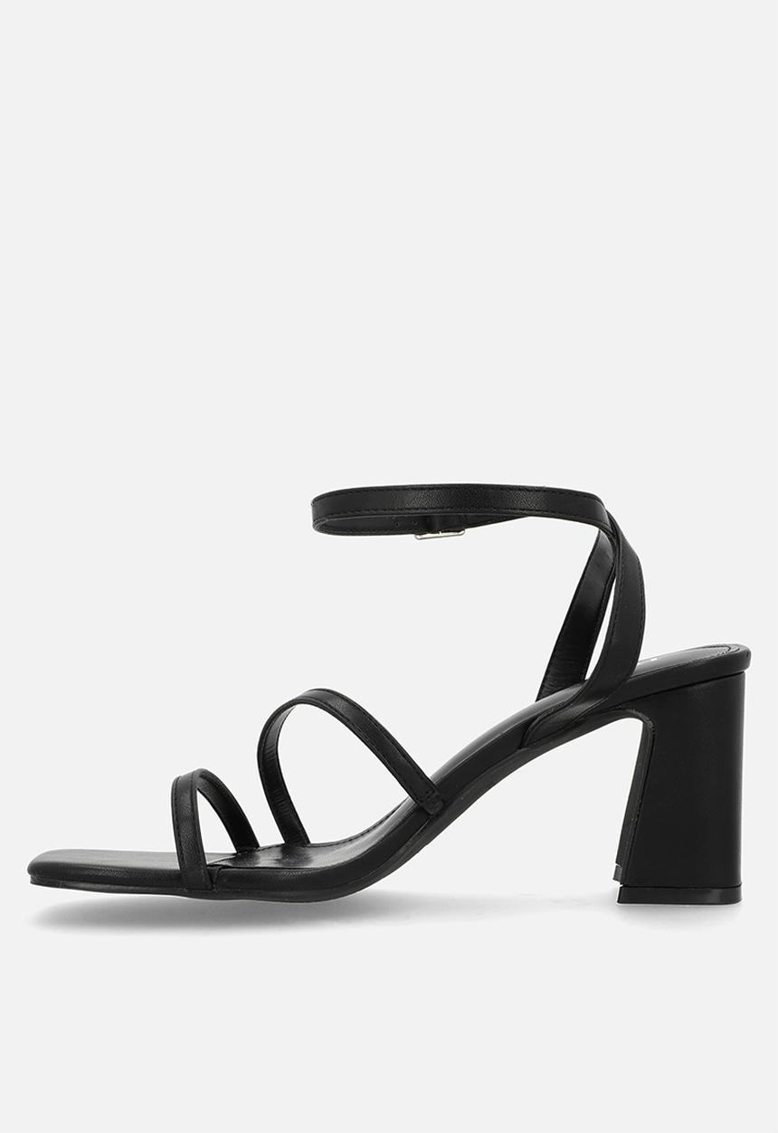 Raid London - Vina block heel ankle strap - black