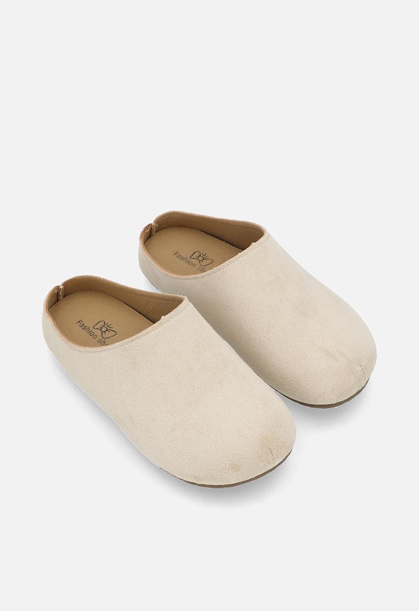Pop Candy - Suedette mule shoes - bone